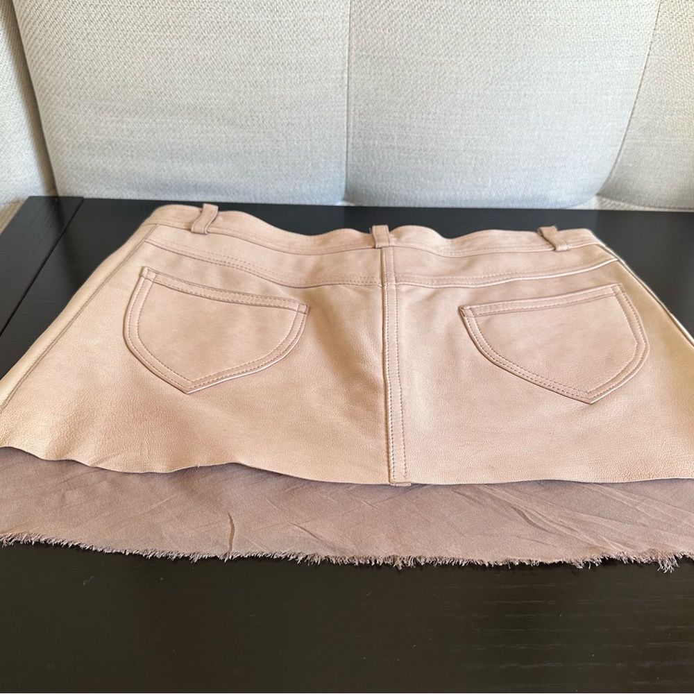 Leather and Tulle Dusty Rose Mini Skirt